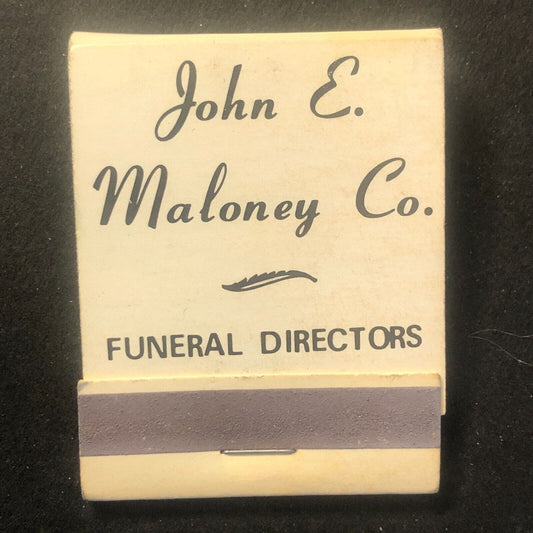 John E. Maloney Co. Funeral Directors Chicago Vintage Full Matchbook c1950s-60's