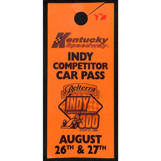 2000 Kentucky Speedway Indy 300 Belterra Competitor Car / Parking Pass - VGC