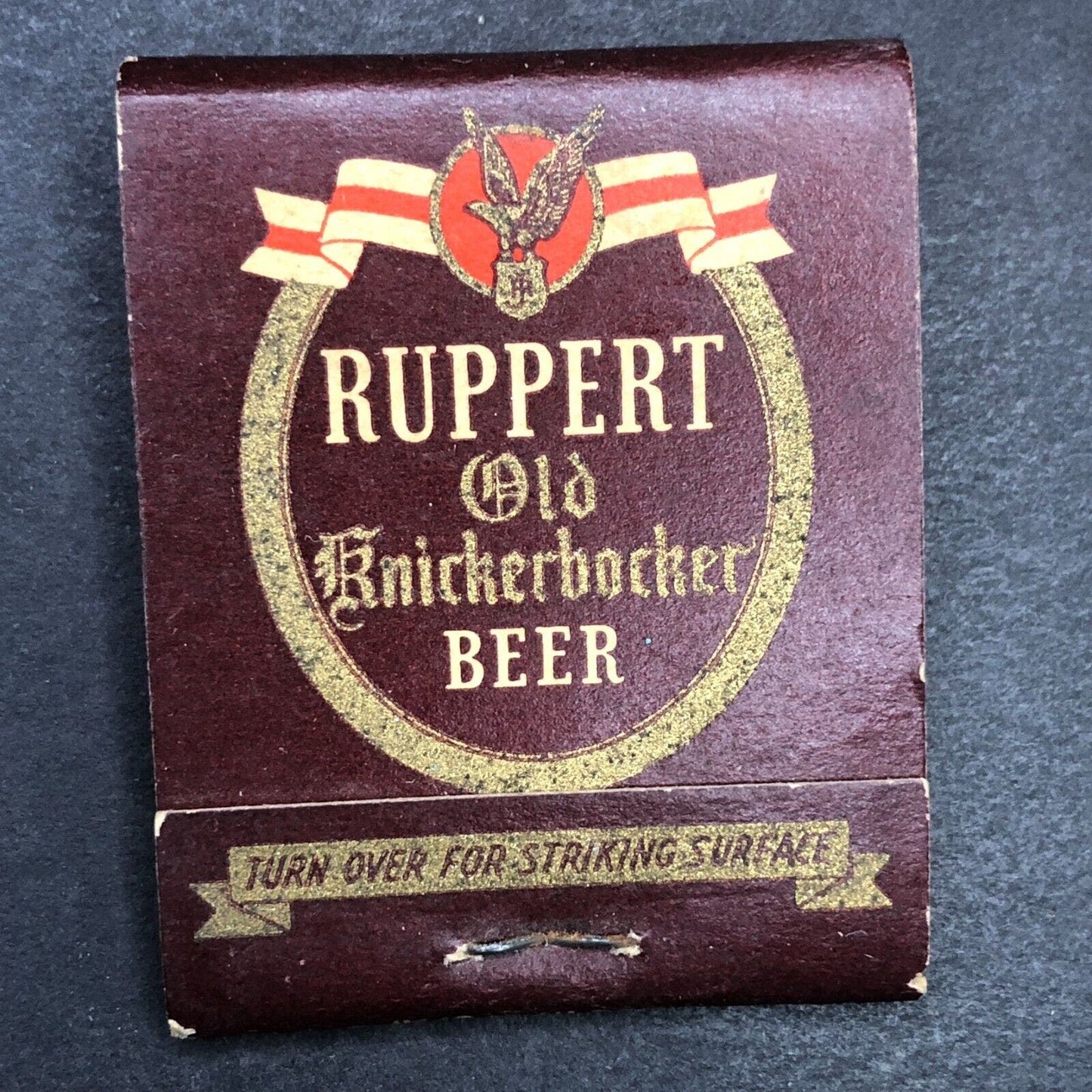 Ruppert Ale / Old Knickerbocker Beer Full Matchbook c1940's-50's VGC