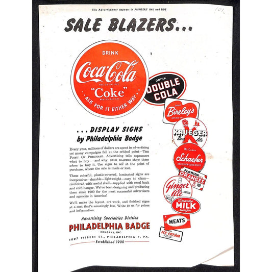 Group of 6 c1945-55 Philadelphia Badge Flyer Letterhead Client List Paper