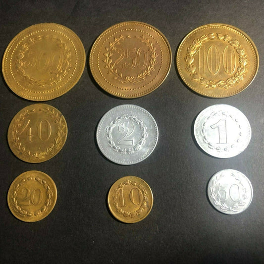 9 Vintage c1890's-1920's Crested Wreath Gaming Counters - Ben Fauver Coll.