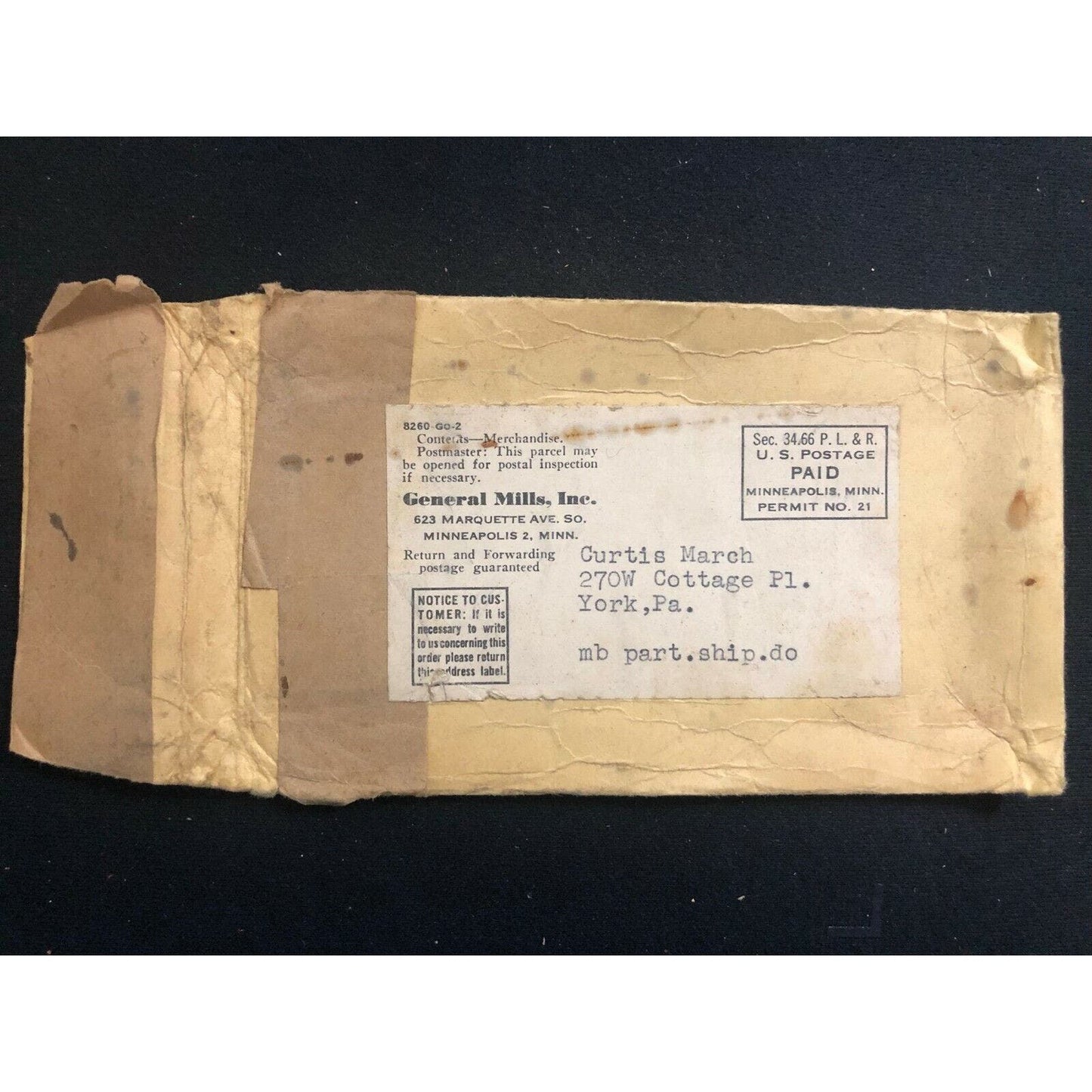 4 1953-54 Gen Mills Wheaties Mini Bicycle License Plate Mailing *Envelopes ONLY*