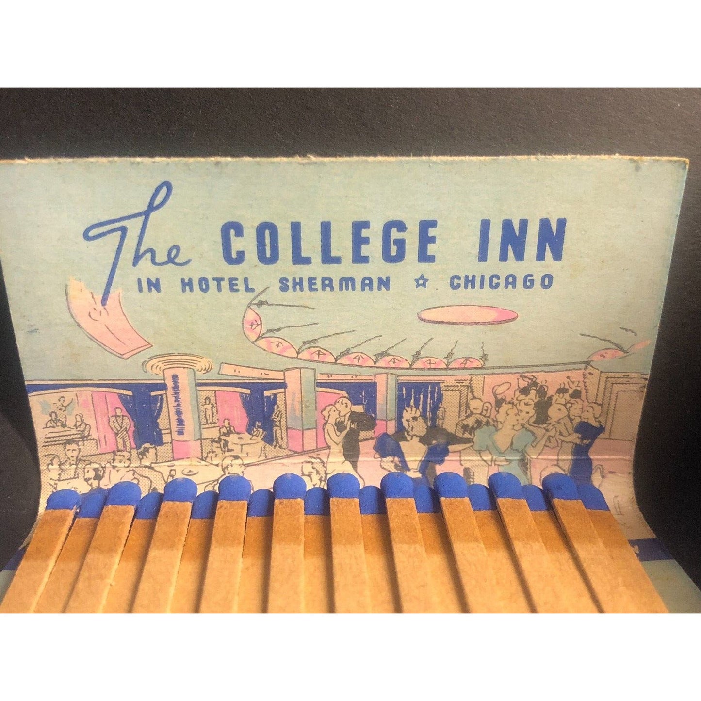 Hotel Sherman Chicago Vintage Full 40-Strike Matchbook c1930's-40's Very Scarce