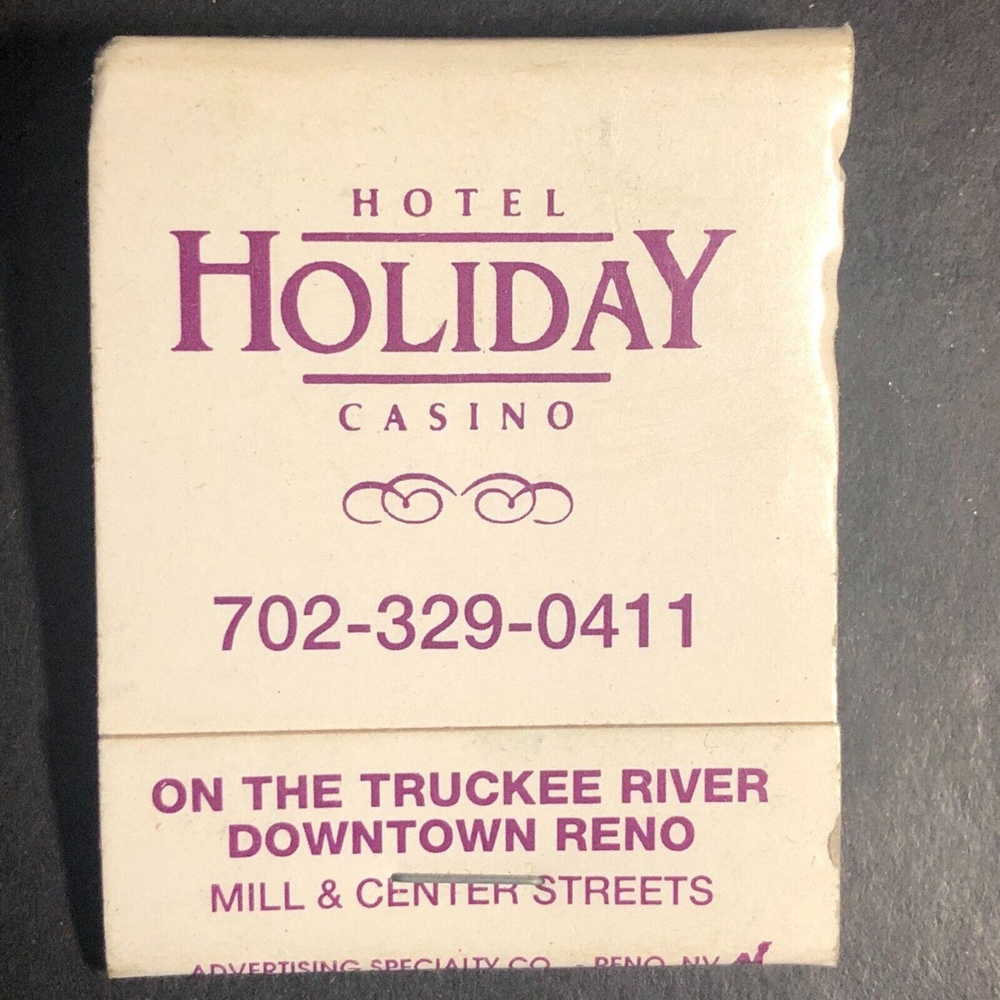 Downtown Reno Holiday Casino Hotel Full Matchbook c1975-85