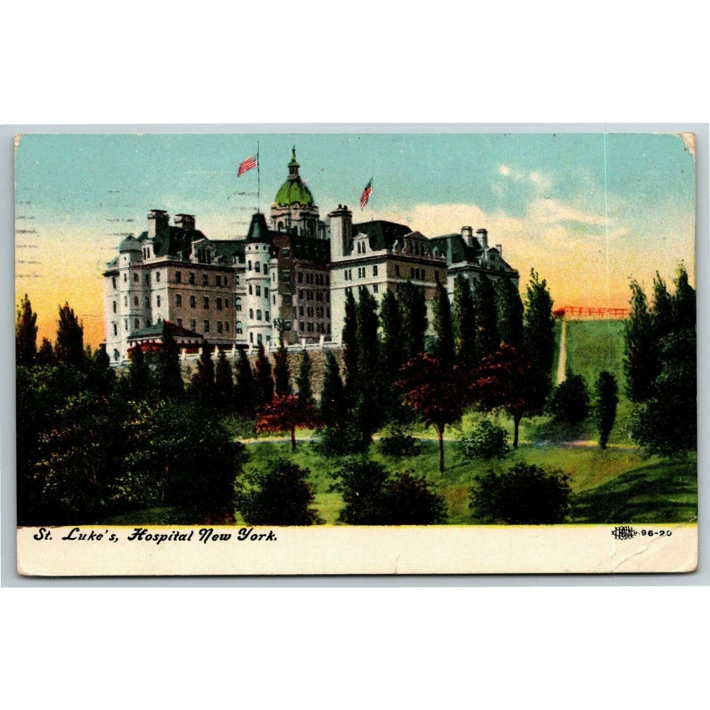 Vintage c1910 New York Postcard "St. Luke's Hospital"
