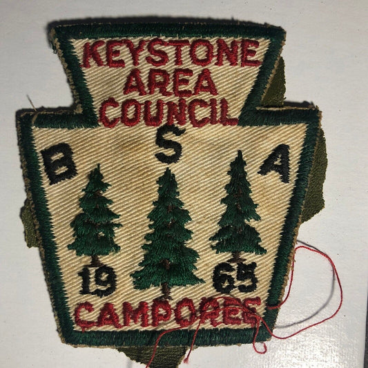 BSA Keystone Area Council 1965 Camporee Vintage Embroidered Patch - Scarce