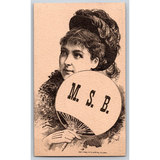 Bosworth, Wells & Co. MSB Corset Marietta, OH Victorian Trade Card Hand Fan