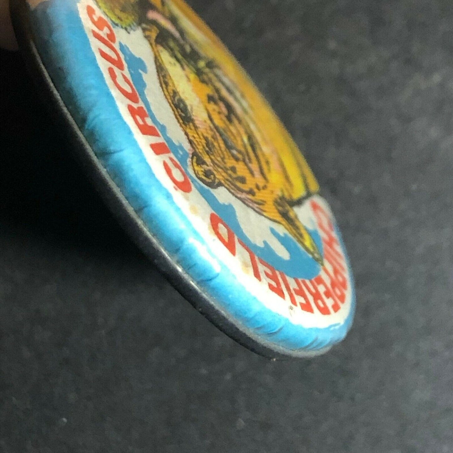 Vintage "Chipperfield Circus" Lion Pin Back Button 1" c1960's-70's