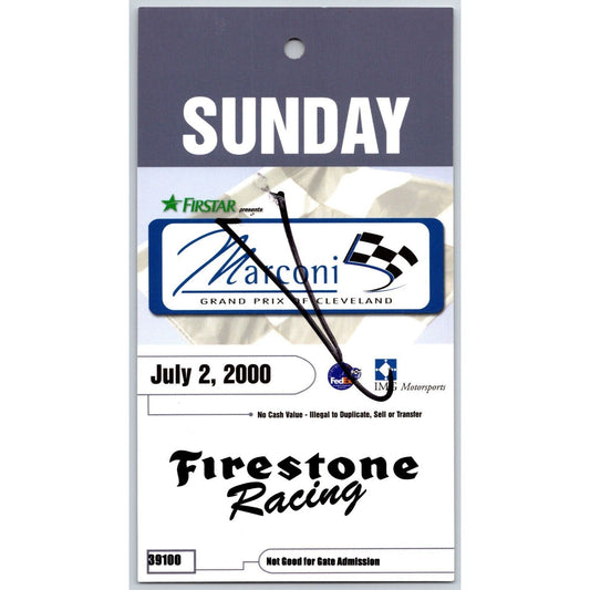 Marconi Grand Prix of Cleveland 7/2 2000 Firestone Racing Pit Pass? 39100