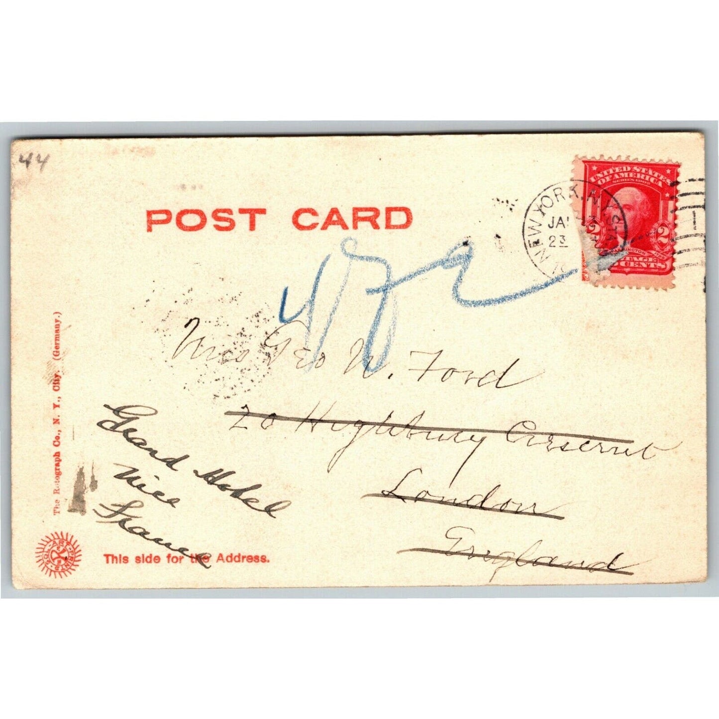 Vintage New York City NYC Postcard Post Office c1905-07 Rotograph
