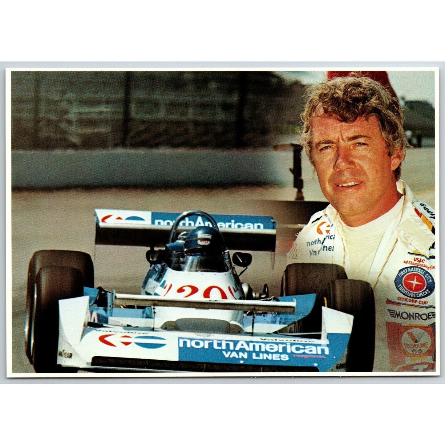 Vintage Oversized Indy 500 Postcard c1978 "Gordon Johncock" 5" x 7"