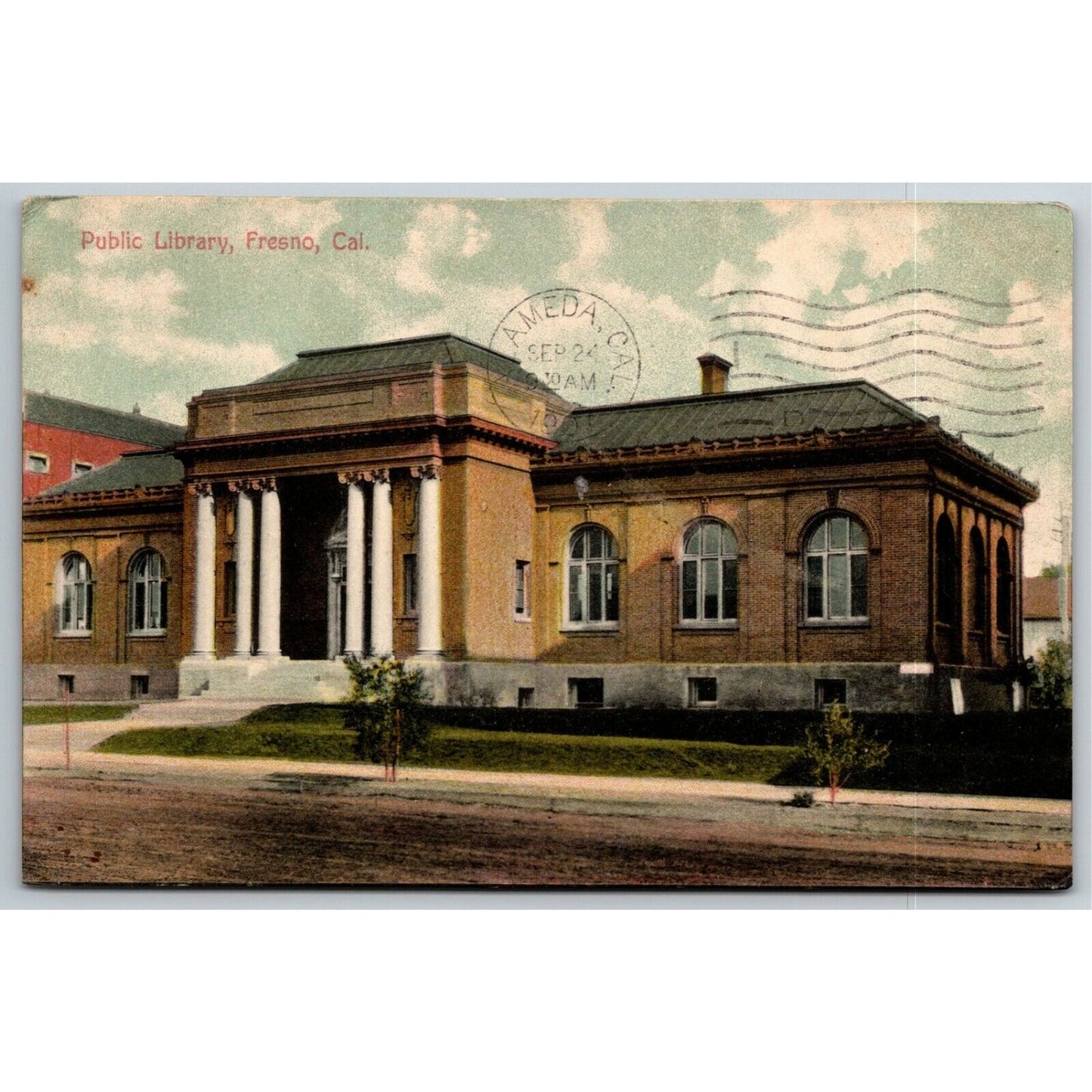 Vintage c1907 Postcard Library, Fresno, Cal.