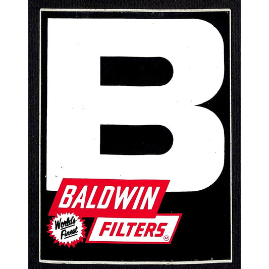 Baldwin Filters Performance Auto Racing Sticker 4" x 5 1/4" c1969