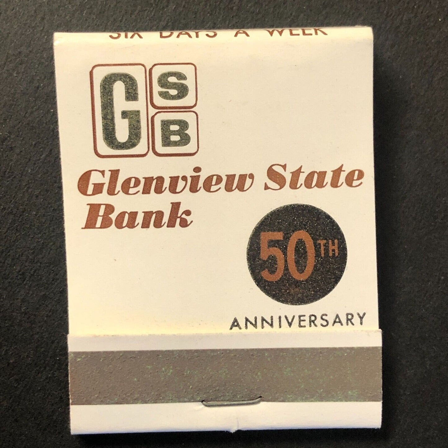 Glenview State Bank Chicago 50th Anniv. Vintage Full Matchbook c1971 VGC