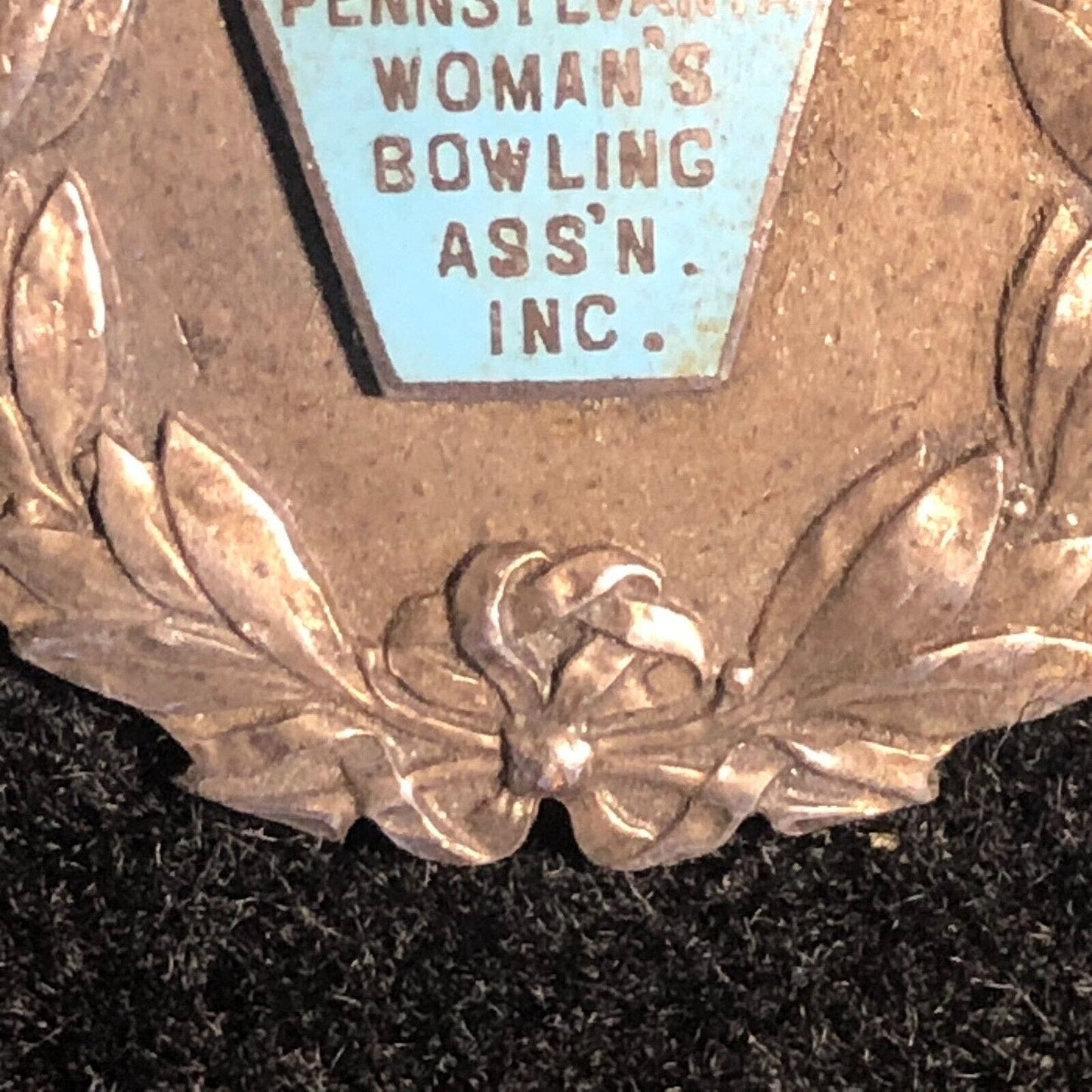 Pennsylvania Women's Bowling "Dolly Palmer" Lapel Pinback c1962 - Sterling