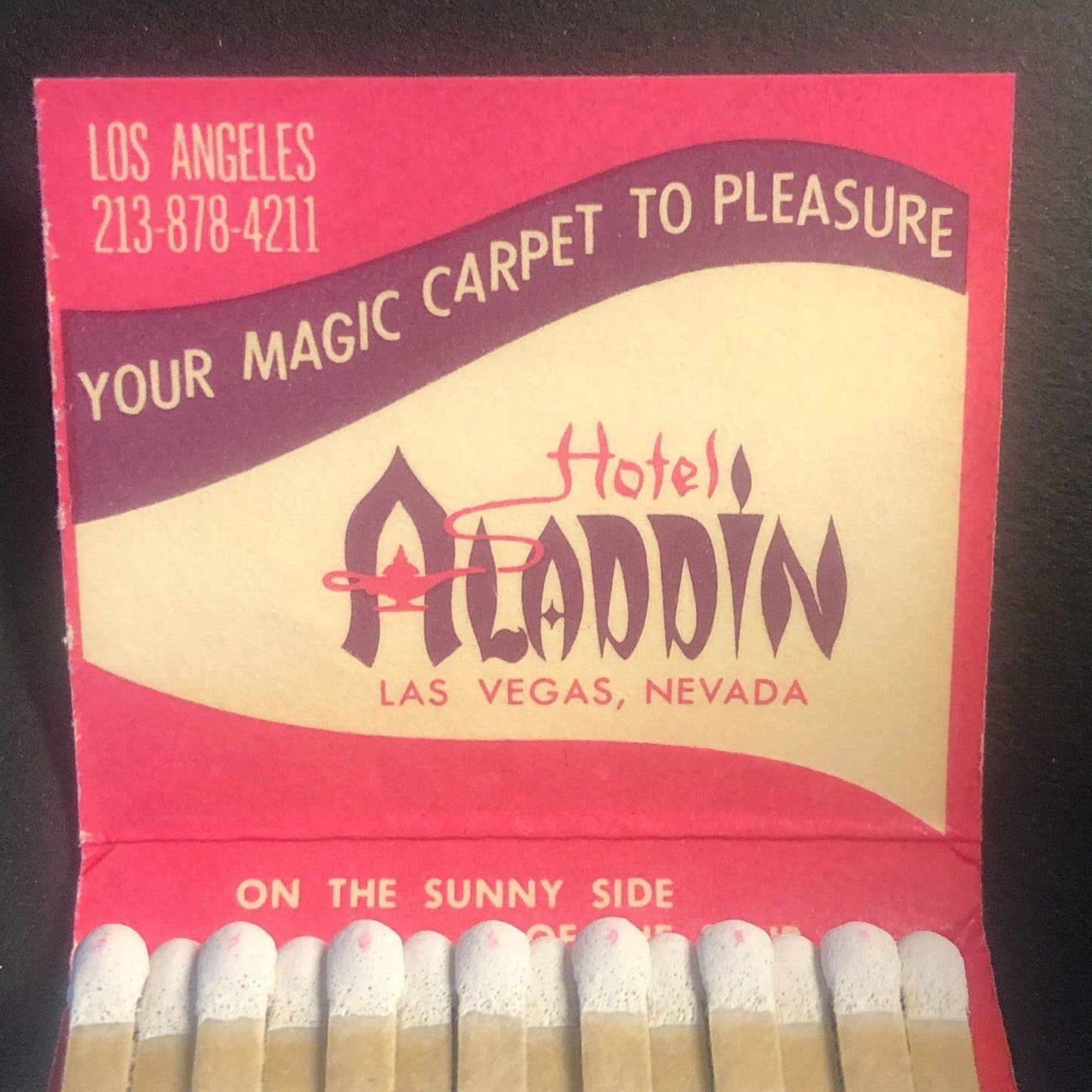 Aladdin Hotel and Casino Las Vegas Full Vintage Matchbook c1967-73 VGC Scarce