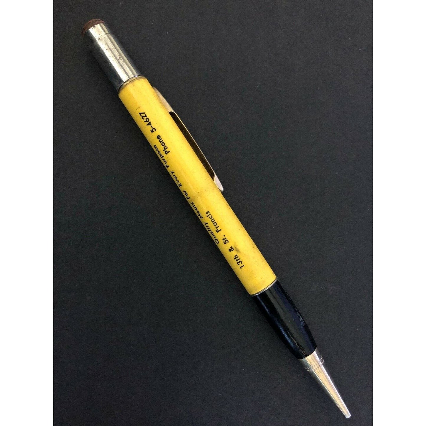 c1940's-50's Carl Bell's Wholesale Meat Wichita ? Mechanical Advertising Pencil