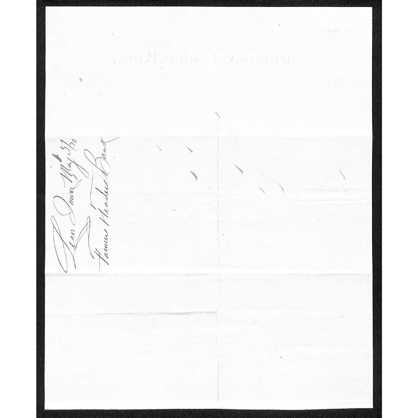 Leon, IA Farmers and Traders Bank 1870 Letterhead L.H. Hershfield* re:1860 Note