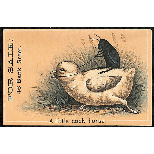 J.A. Godfrey & Co. Hatters Waterbury CT Victorian Trade Card A Little Cock-Horse
