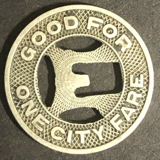 c1922 16mm Southern Ind. Gas & Electric Brass G/F One City Fare Token Evansville