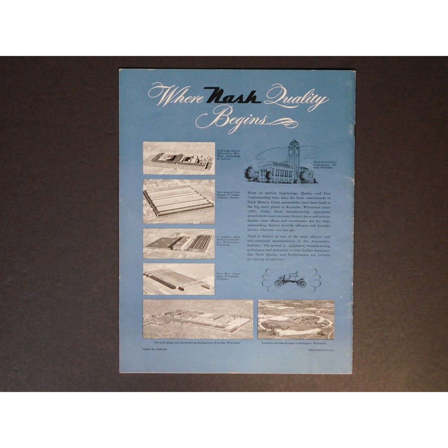 1948 Nash Ambassador "600" Color Sales Brochure Very Good Condition