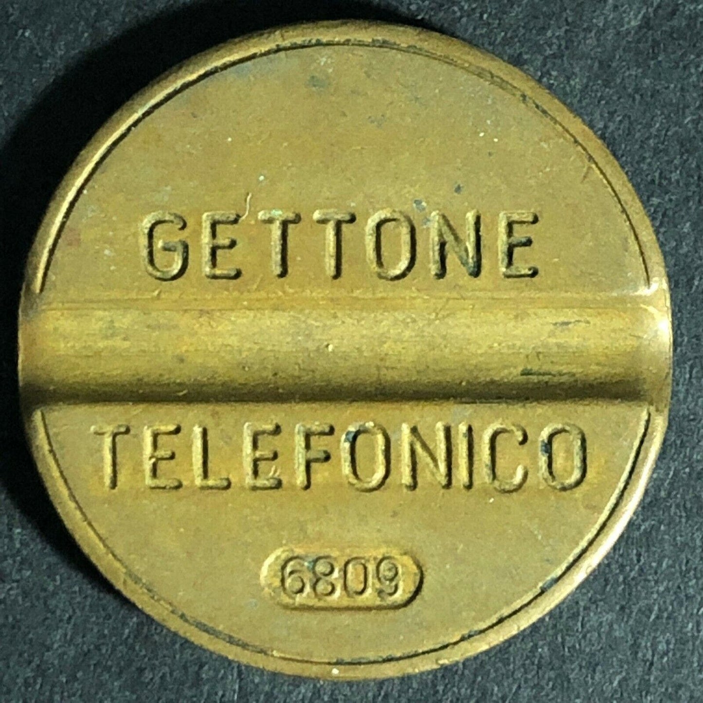 Gettone Telefonio Italian Slotted Telephone Token 24.46mm 1968