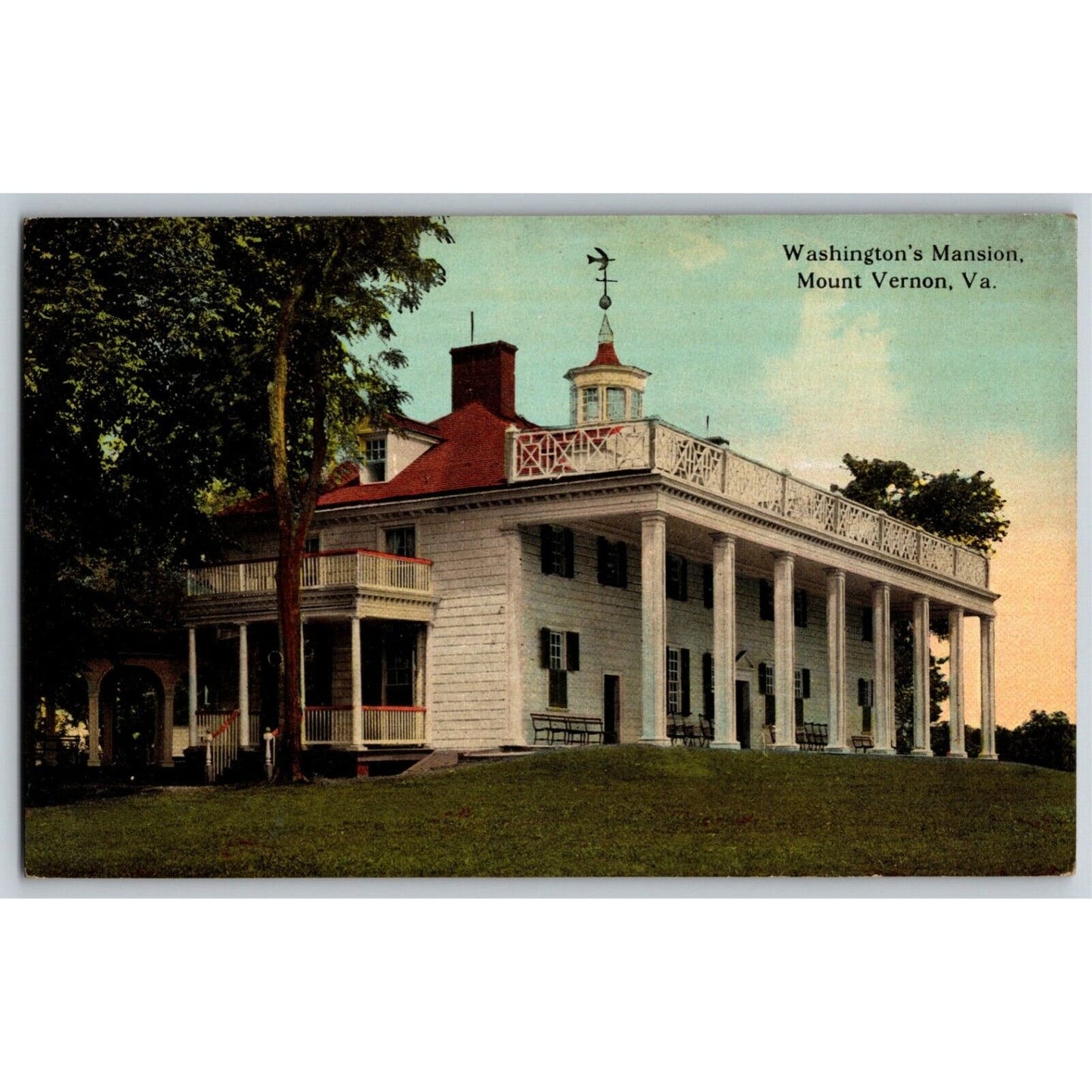 Vintage Postcard c1915 Washington's Mansion, Mount Vernon, VA