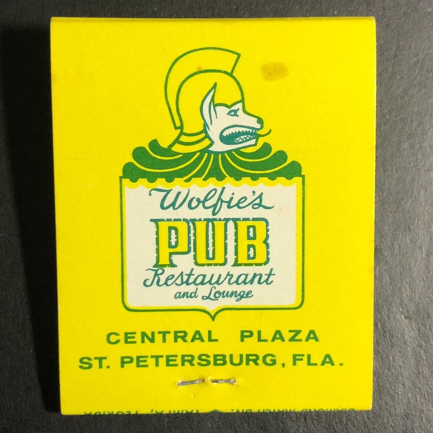 Wolfie's Pub Restaurant Bakery St. Petersburg, FL Full Matchbook c1968's-73 VGC