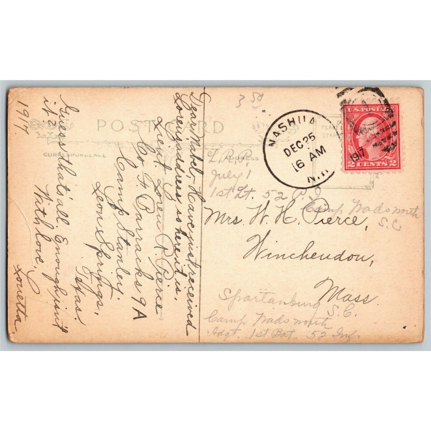 Vintage US Flag Patriotic Postcard c1919 "Breathes There The Man..."