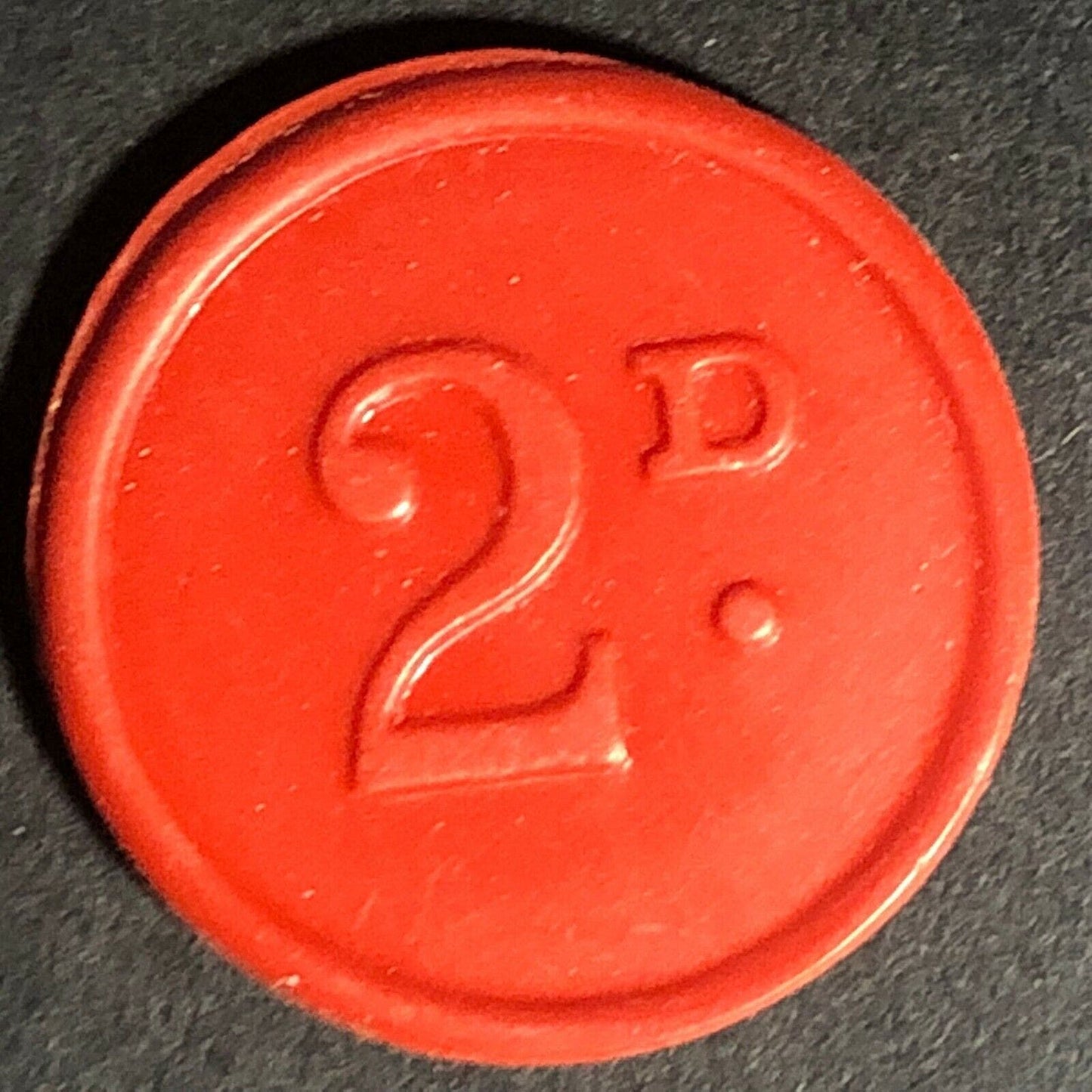 St. Helens Transport England Plastic Token Red 2D 22mm c50's-60's