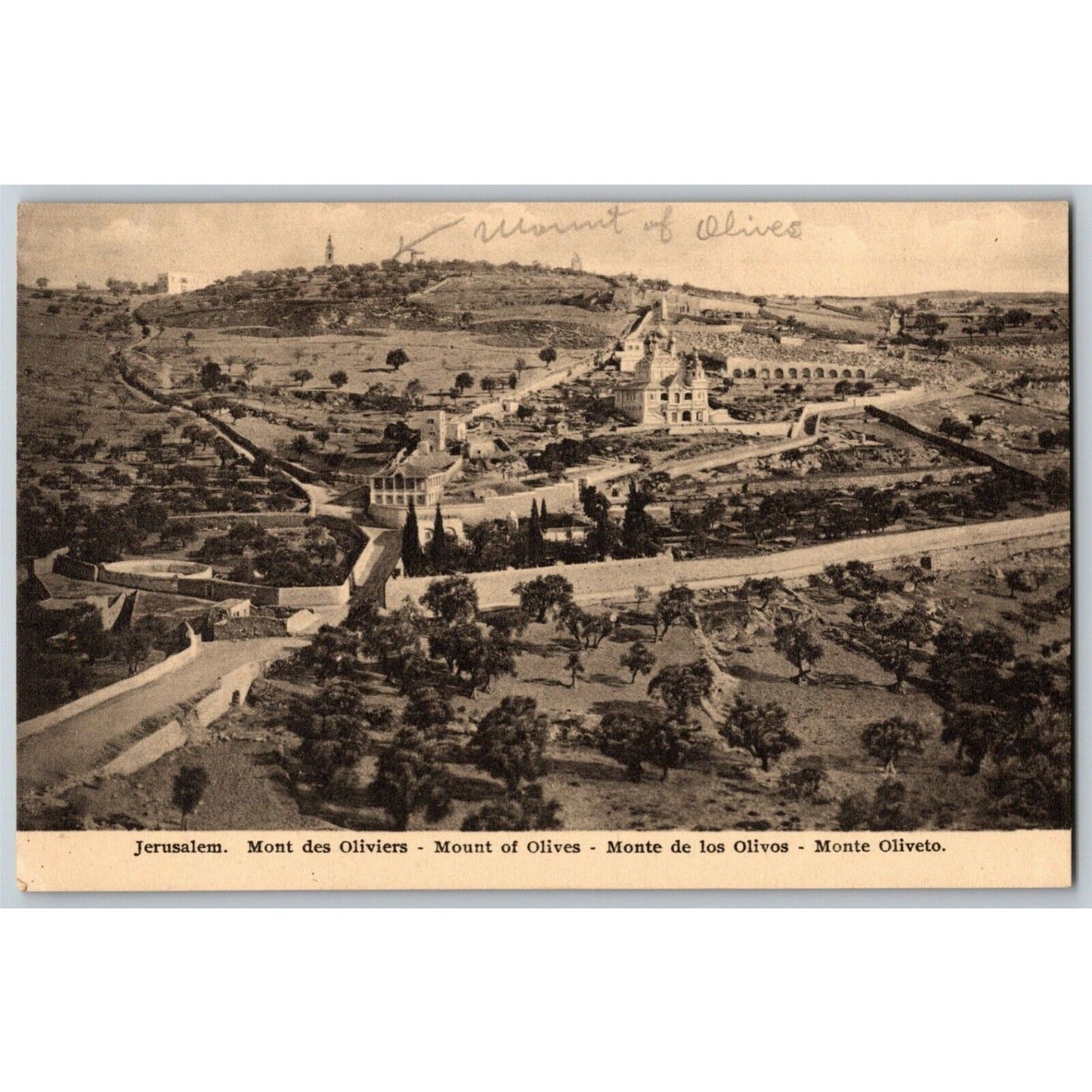 c1907-15 PPC Jerusalem "The Mount of Olives" Vintage Postcard