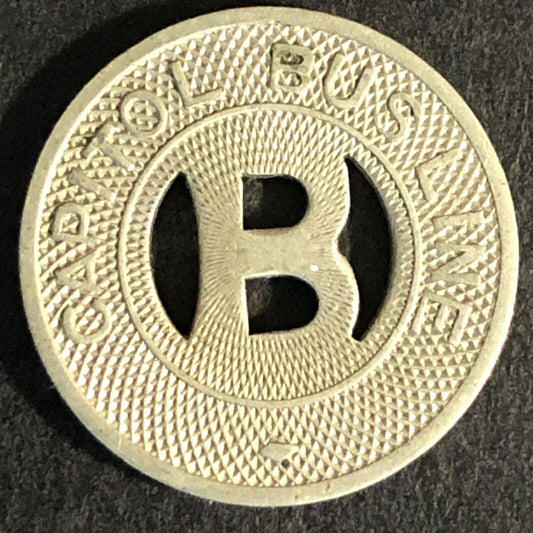 Capitol Bus Line (Bismarck, ND) WM G/F One Bus Fare Transit Token 20mm