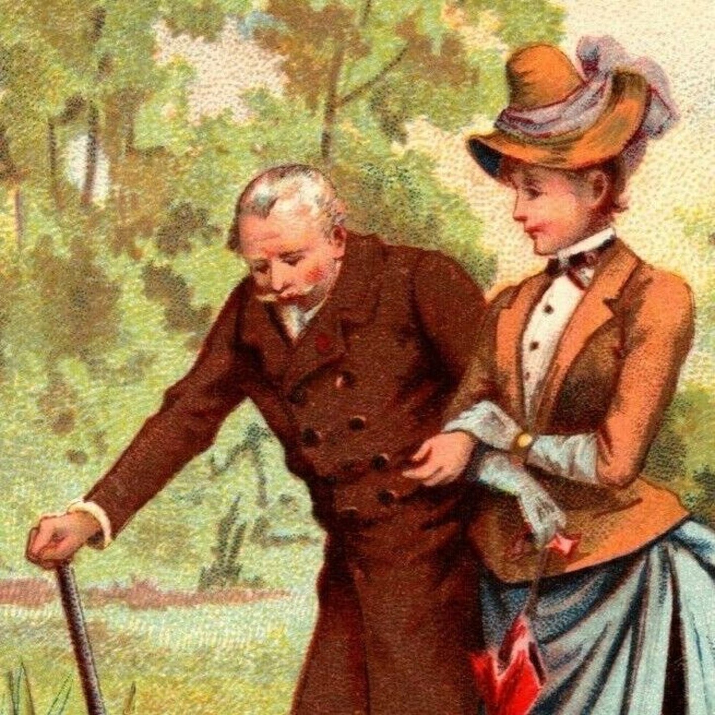 French Victorian Trade Card - 1889 Exposition Universelle "Le Lion Devenu Vieux"