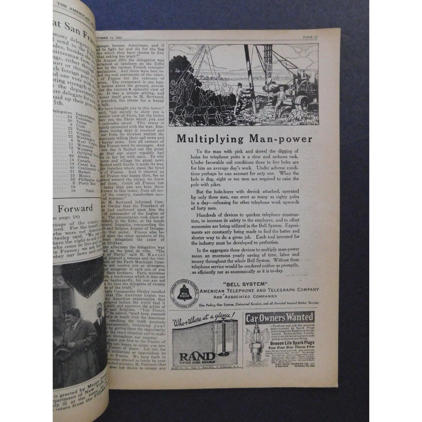 "The American Legion Weekly" Oct 1923 - 38 pgs.