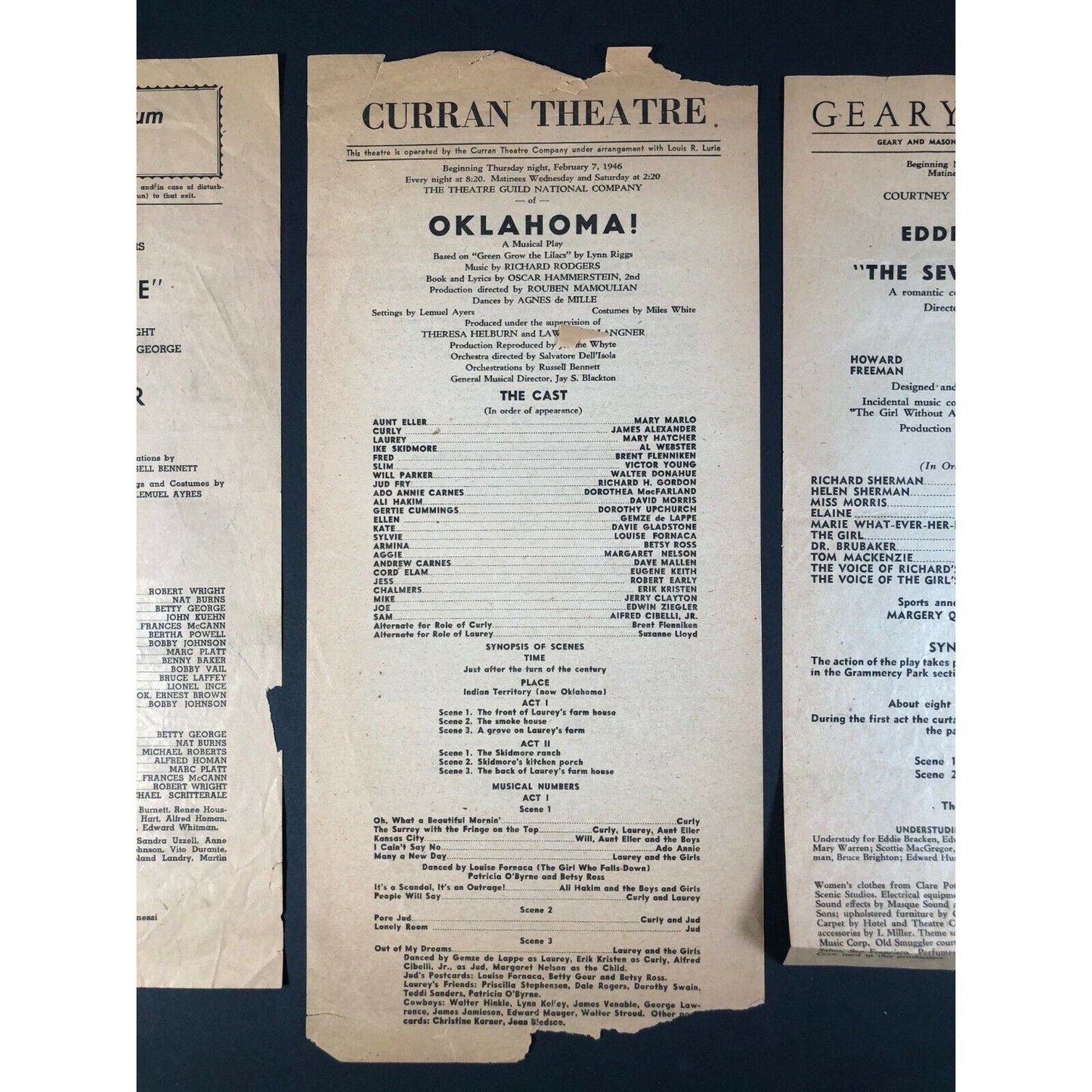 Group of 4 194o's-5o's San Francisco Musical Theater Playbills South Pacific +
