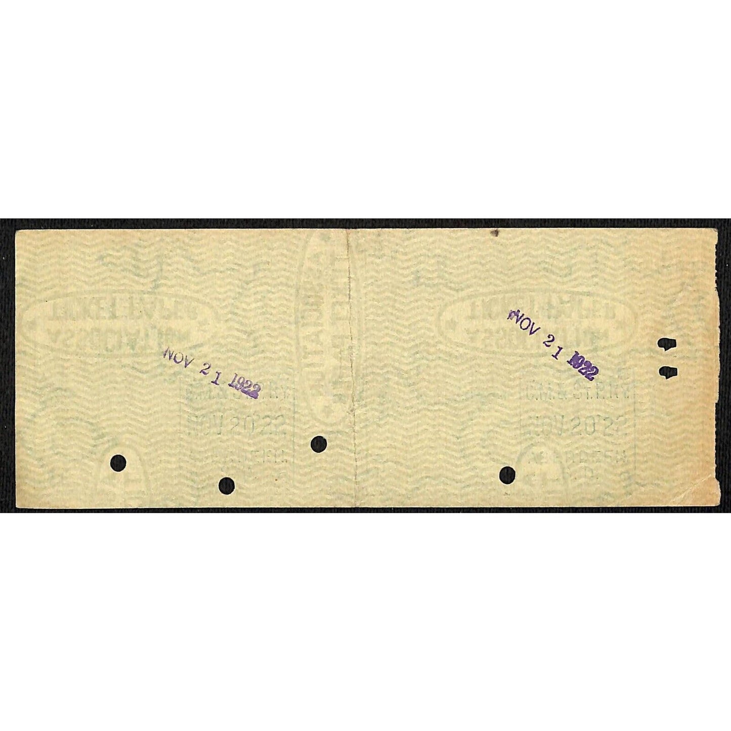 1922 Chicago, Milwaukee & St. Paul Railway Ticket to Rochester, MINN