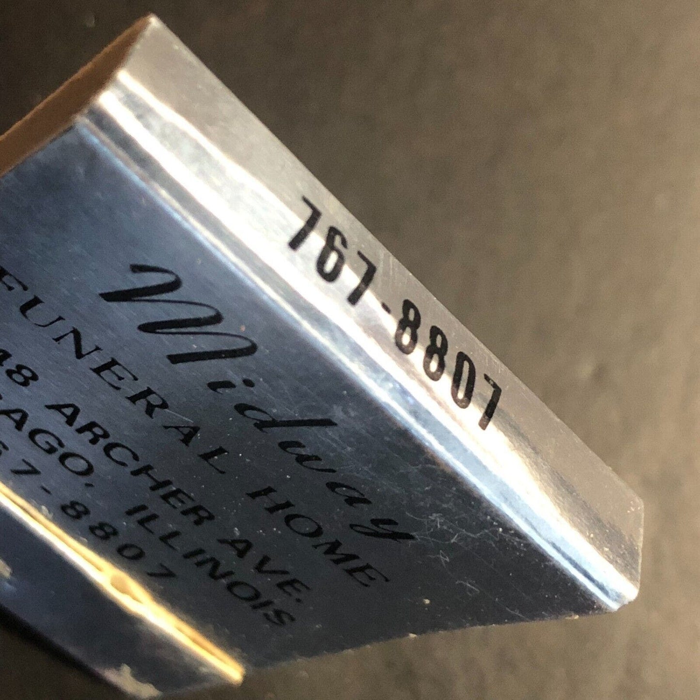 Midway Funeral Homes Chicago Matchbook c1974-84 w/ Silver Foil