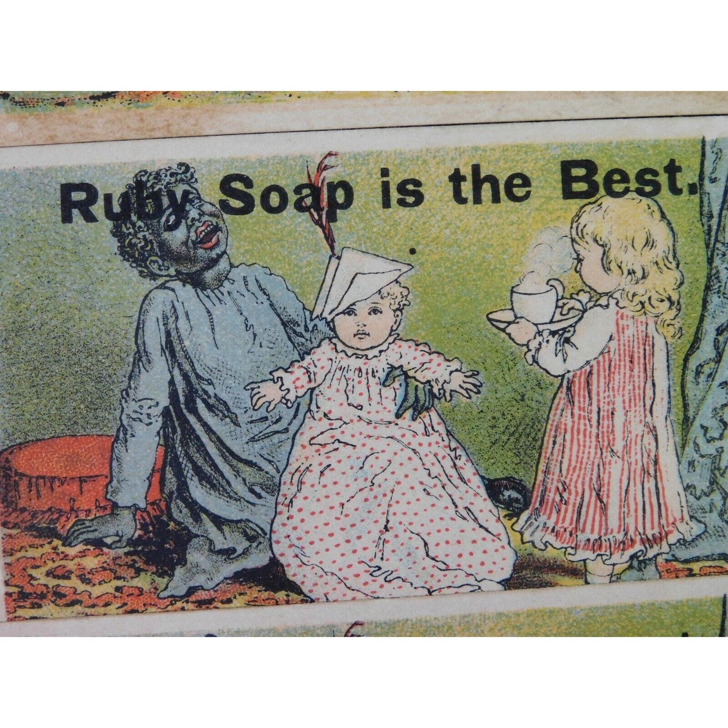 Group Of 3 Victorian Advertising Trade Cards - Ruby Soap - "Is The Best"