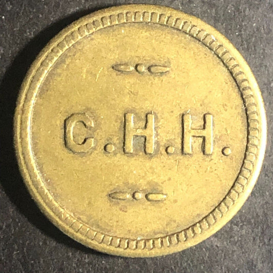 C.H.H. (Charles H. Hines ?*) Brass G/F 5¢ in Trade Token 21mm Scarce