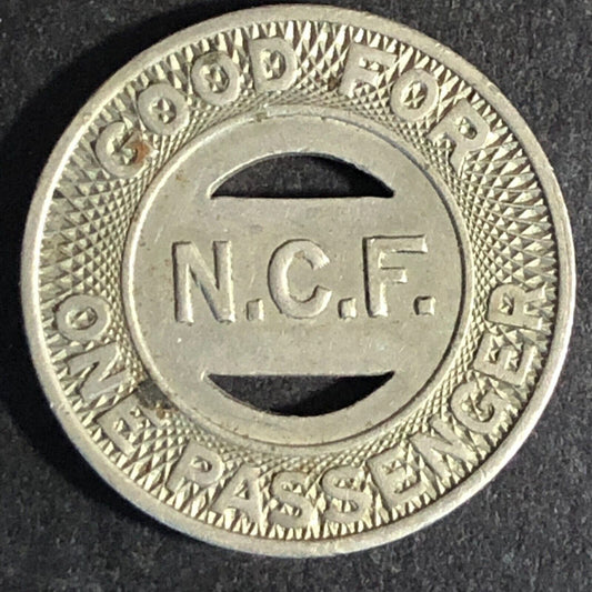 Norfolk County Ferries N.C.F. WM G/F One Passenger Transit Token 20mm