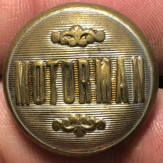 Motorman Railroad Brass Convex Uniform Button Horstmann Phila. 3/4" Scarce Dent