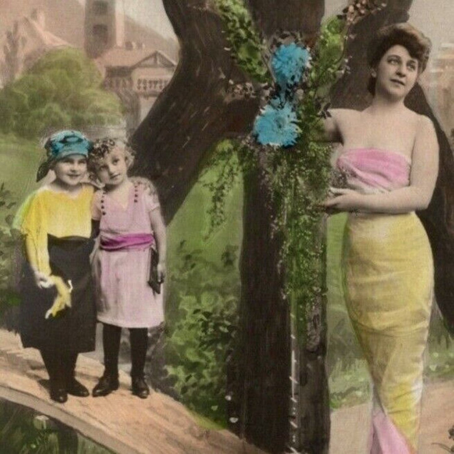 Scarce c1904 Vintage Large Letter Cyrillic Russian Monogram Postcard "Zhe" Kids