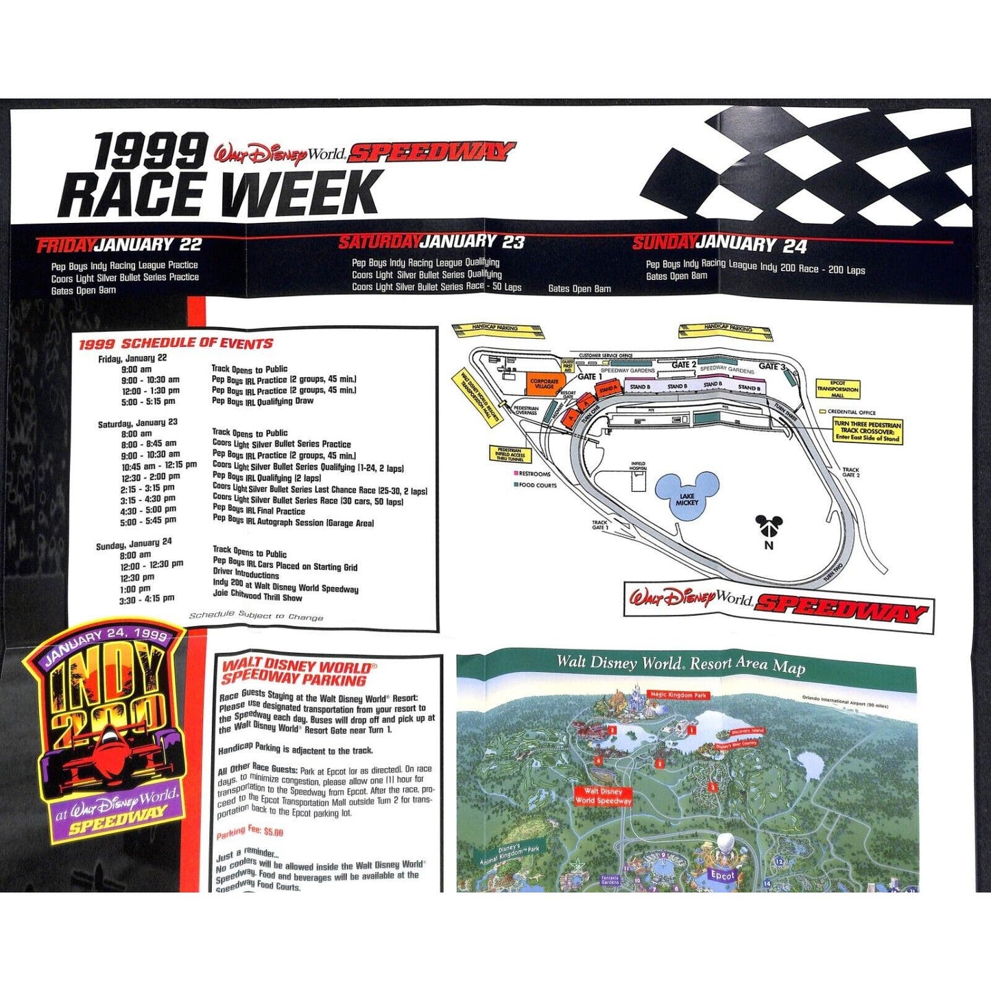 1999 Walt Disney World Speedway Indy 200 Spectator Guide VGC Scarce 500