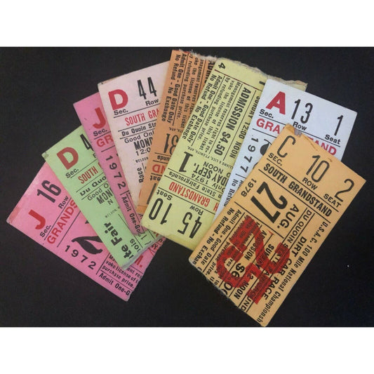 9 Mixed 1971 thru 1978 Du Quoin State Fair USAC Car Race Ticket Stubs