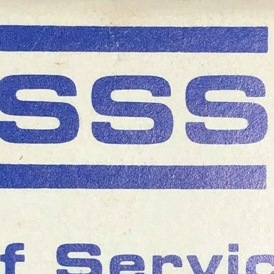 1970's-80's Full Matchbook SSSC "Self Service Sales Corporation" Bloomfield, CT