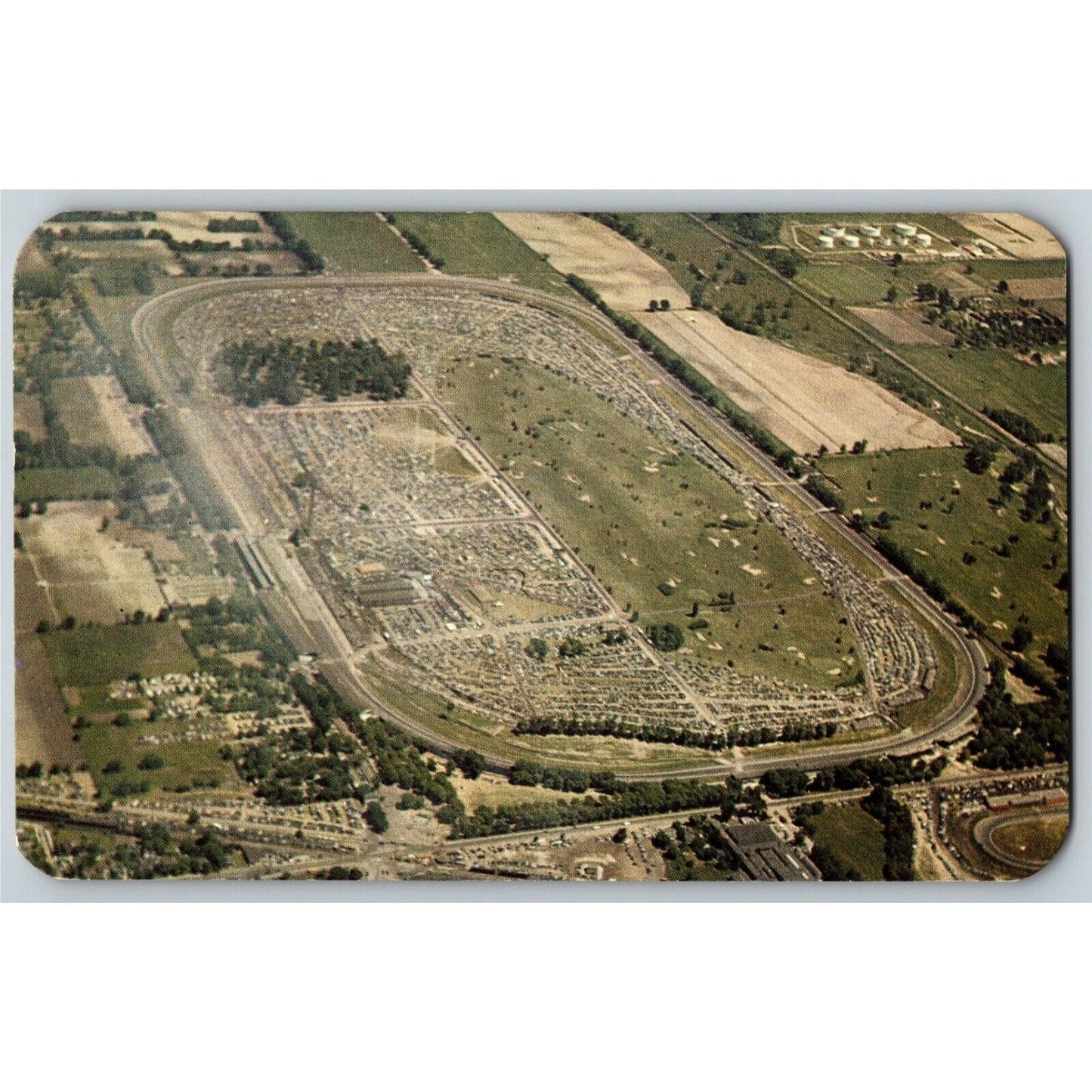 Indy 500 RPPC Postcard 1950 "Aerial View" Unposted VGC Rounded Edges