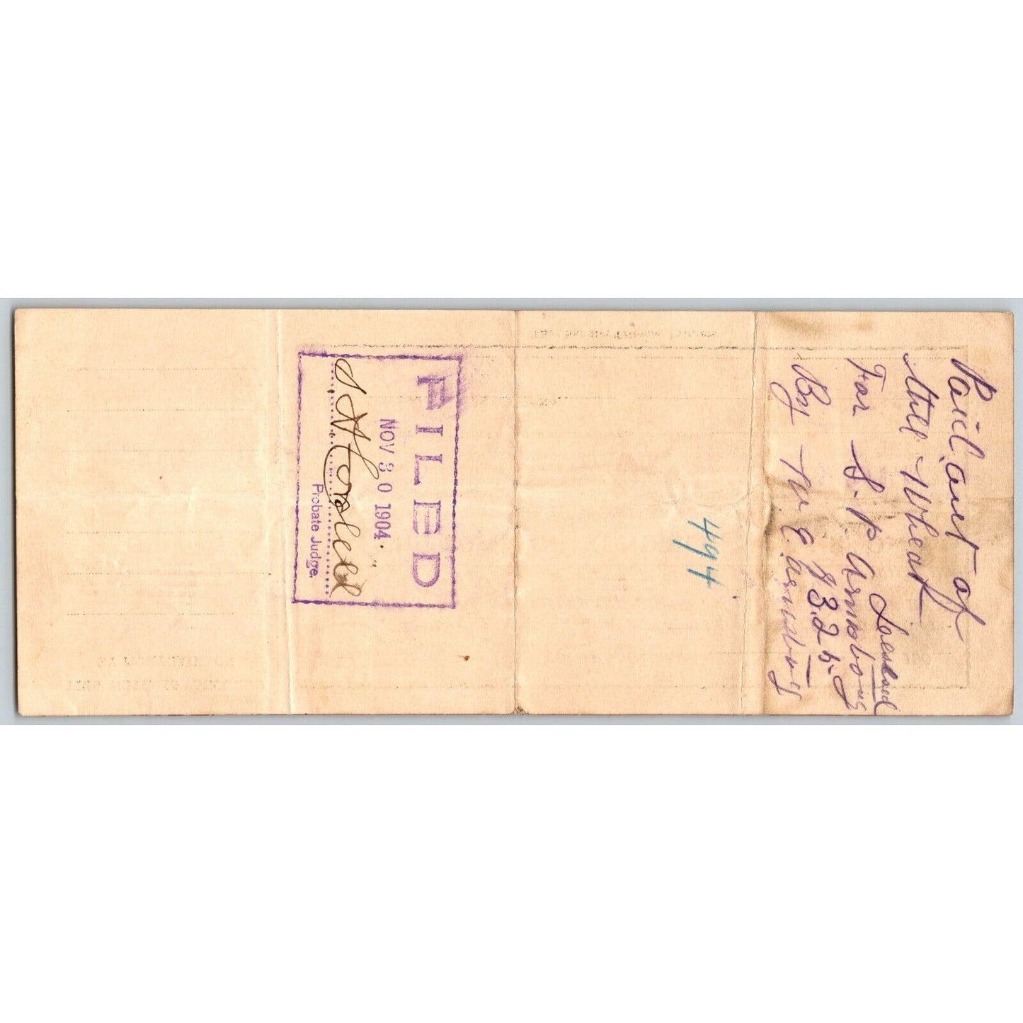 Kendrick, Oklahoma Territorial 1903 Bank Check Scarce - VGC
