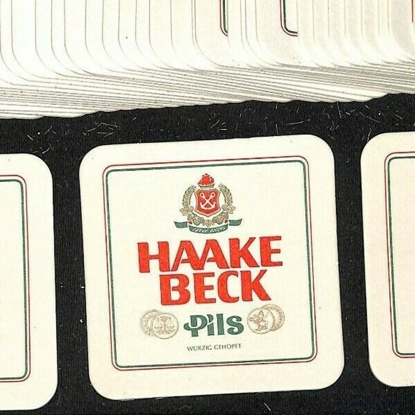 Vintage German Beer Coasters c80's-90's 48pcs "Haake Beck Pils" NOS