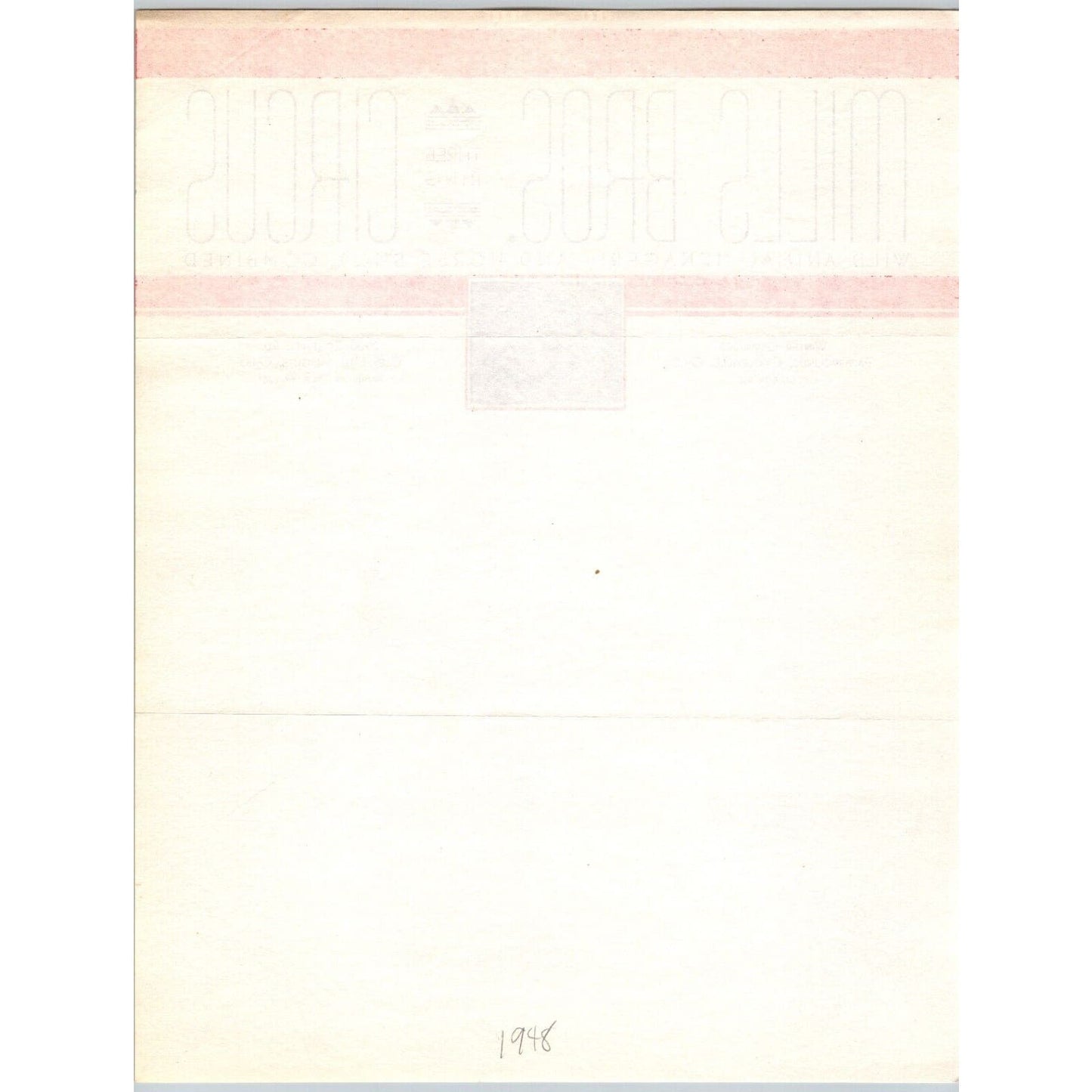 Mills Bros. Three Ring Circus Letterhead c1948 Wild Menagerie Horse Show