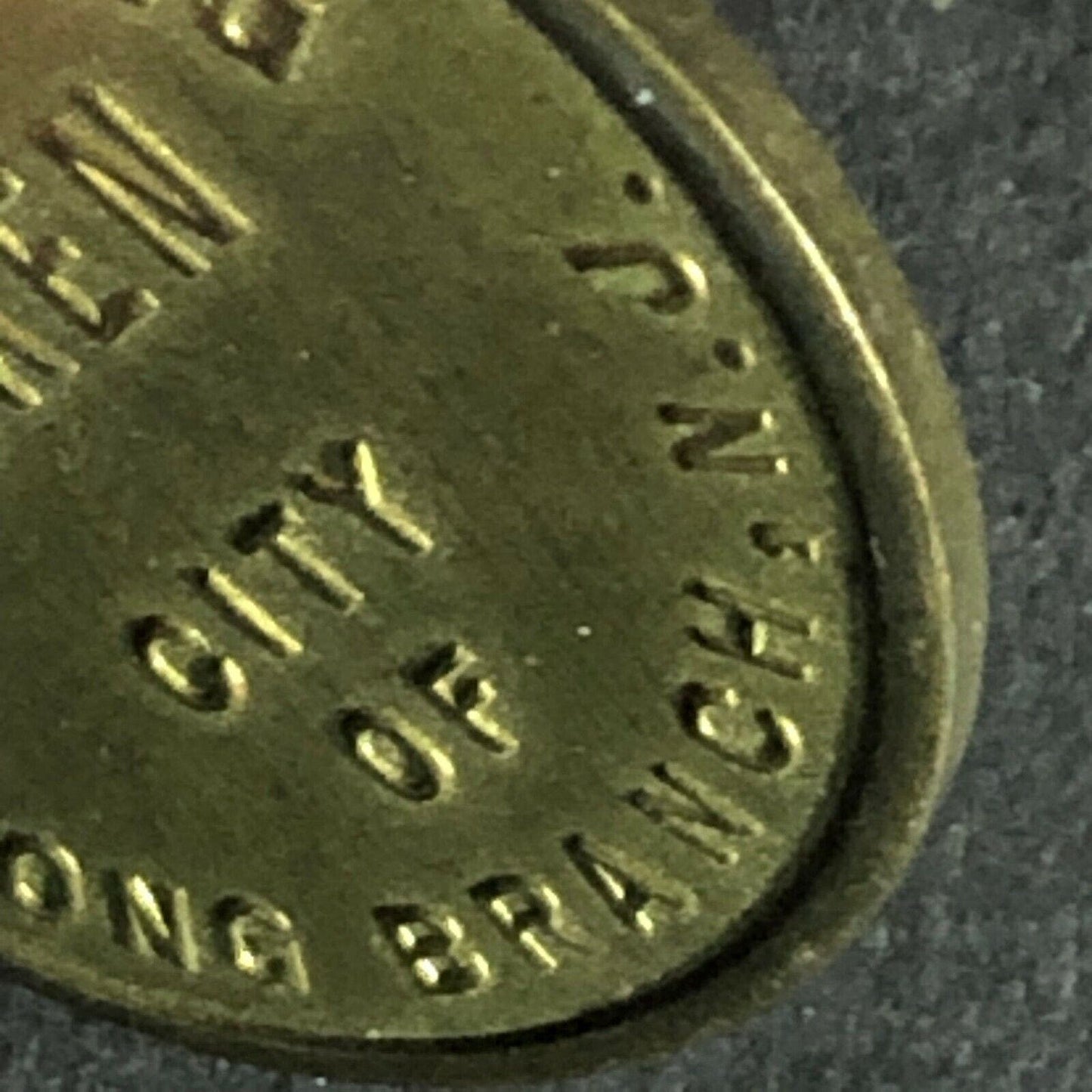 Long Branch, NJ Free Parking Brass Token 22mm